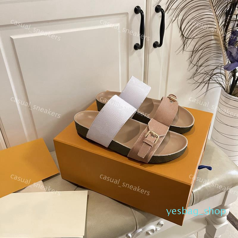 Women Bom Dia Flat Mule Adjusted Straps with Gold Tone Buckles Slippers Summer Classic Design Leather Canvas Slides 66 Fashion Flip Flops Home 
Women Bom Dia Flat Mule Adjusted Straps with Gold Tone Buckles Slippers Summer Classic Design Leather Canvas Slides 66 Fashion Flip Flops Home