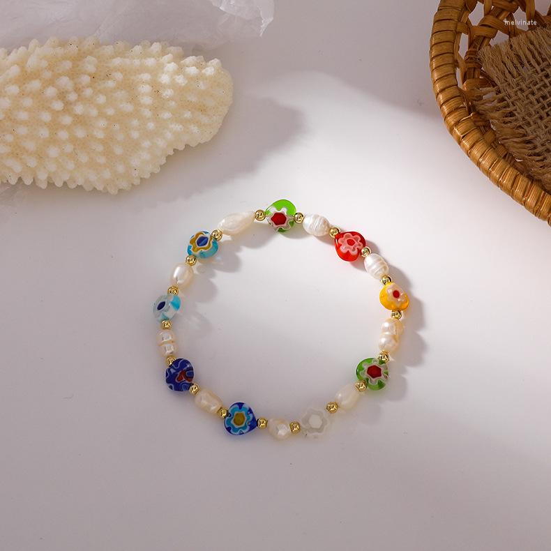 Link Bracelets Korean Flower Glass Freshwater Pearl Elastic Rope Acrylic Beaded Hit Color Small Daisy Bracelet For Women Jewelry Girls Gift
Link Bracelets Korean Flower Glass Freshwater Pearl Elastic Rope Acrylic Beaded Hit Color Small Daisy Bracelet For Women Jewelry Girls Gift