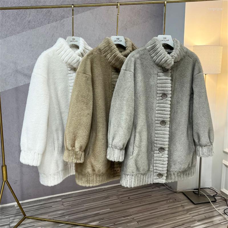 Women' Fur 2023 Winter Gold Mink Coat Women Korean Fashion Mid-Length Stand Collar Thick Warm Outerwear Female Loose Overcoat H2665, White
Women' Fur 2023 Winter Gold Mink Coat Women Korean Fashion Mid-Length Stand Collar Thick Warm Outerwear Female Loose Overcoat H2665, White