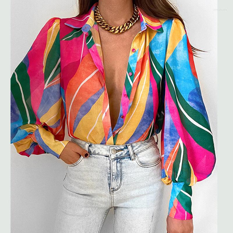 Women's Blouses Casual Printed Shirt For Women Long Sleeves Multicolor Printing Turn-down Collar Shirts Coat Buttons Girls
Women's Blouses Casual Printed Shirt For Women Long Sleeves Multicolor Printing Turn-down Collar Shirts Coat Buttons Girls