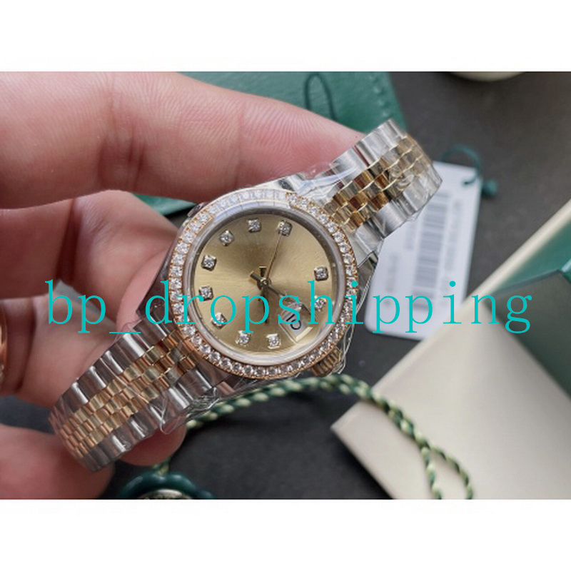 Luxury Women Watches 28mm Diamond Table circle ady Watch Dress Automatic Mechanical All Stainless Steel two tone Band Wristwatches Gift, Add box
Luxury Women Watches 28mm Diamond Table circle ady Watch Dress Automatic Mechanical All Stainless Steel two tone Band Wristwatches Gift, Add box