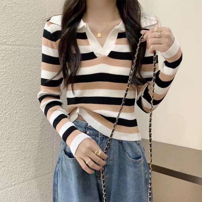 Women's Sweaters Colorful Polo Collar Long Sleeve Sweater Women Spring And Autumn Knitted Backing With High Waist Pullover Top, Black
Women's Sweaters Colorful Polo Collar Long Sleeve Sweater Women Spring And Autumn Knitted Backing With High Waist Pullover Top, Black