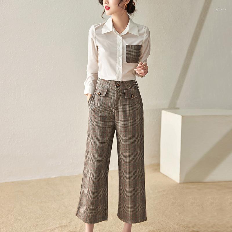 Women' Two Piece Pants Elegant Sets Fashion Women' Outfits White Shirt And Plaid Wide Leg Set Office Lady 2, Picture color
Women' Two Piece Pants Elegant Sets Fashion Women' Outfits White Shirt And Plaid Wide Leg Set Office Lady 2, Picture color