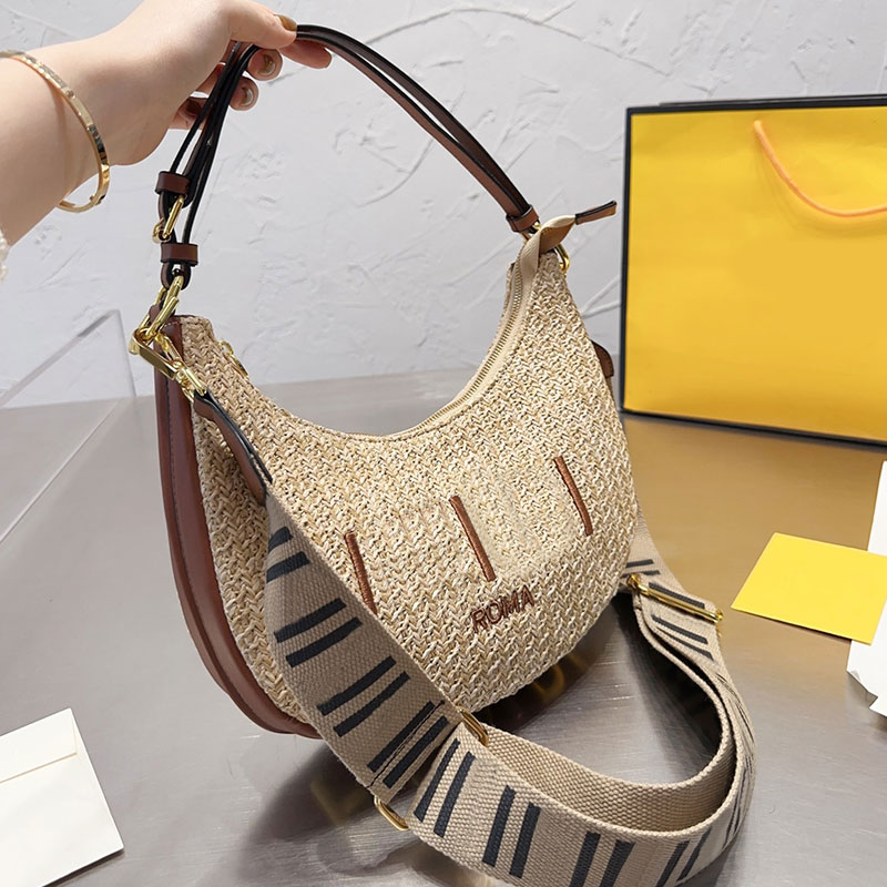 Half Moon Straw Bag Summer Armpit Shoulder Bag Fashion Woven Hollow Out Letter Crossbody Purse Handbags Zipper Closure Removable Strap Metal Hardware Wallet, Black
Half Moon Straw Bag Summer Armpit Shoulder Bag Fashion Woven Hollow Out Letter Crossbody Purse Handbags Zipper Closure Removable Strap Metal Hardware Wallet, Black