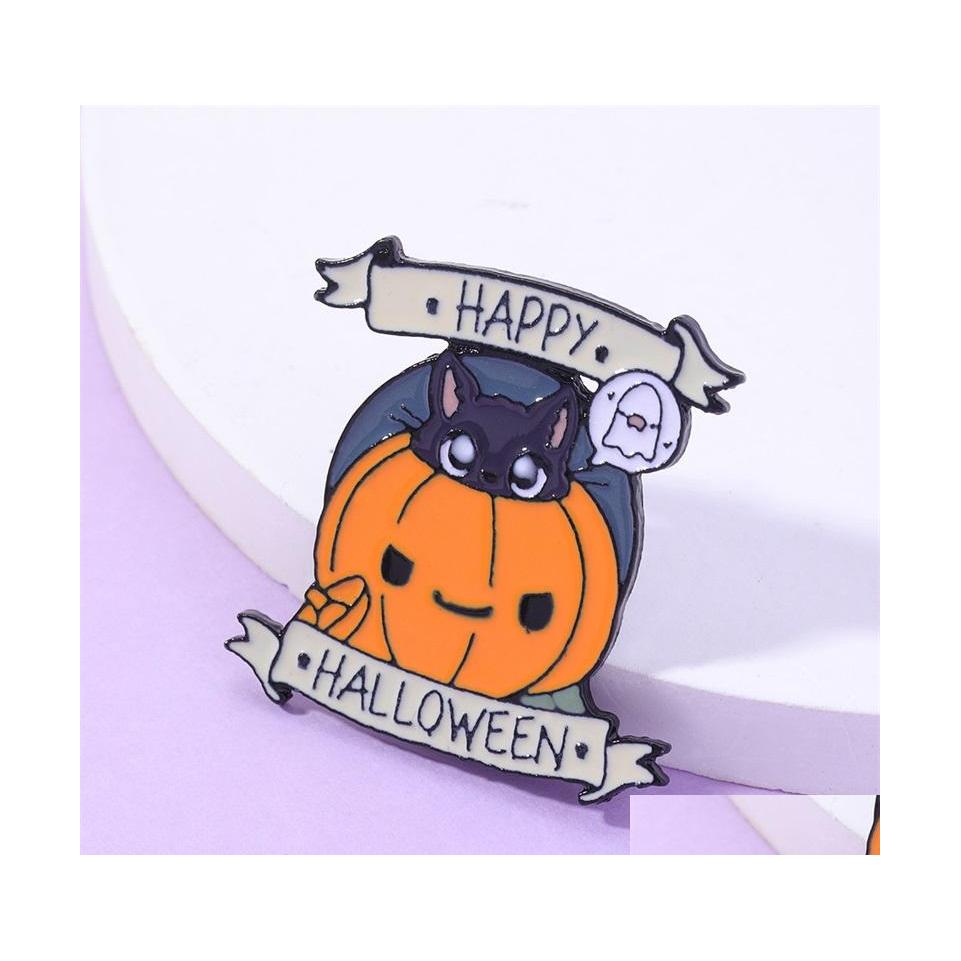 Pins Brooches Happy Halloween Enamel Pin Custom Pumpkin Cat Brooches Lapel Badge Jewelry 595 H1 Drop Delivery Dhn7F
Pins Brooches Happy Halloween Enamel Pin Custom Pumpkin Cat Brooches Lapel Badge Jewelry 595 H1 Drop Delivery Dhn7F