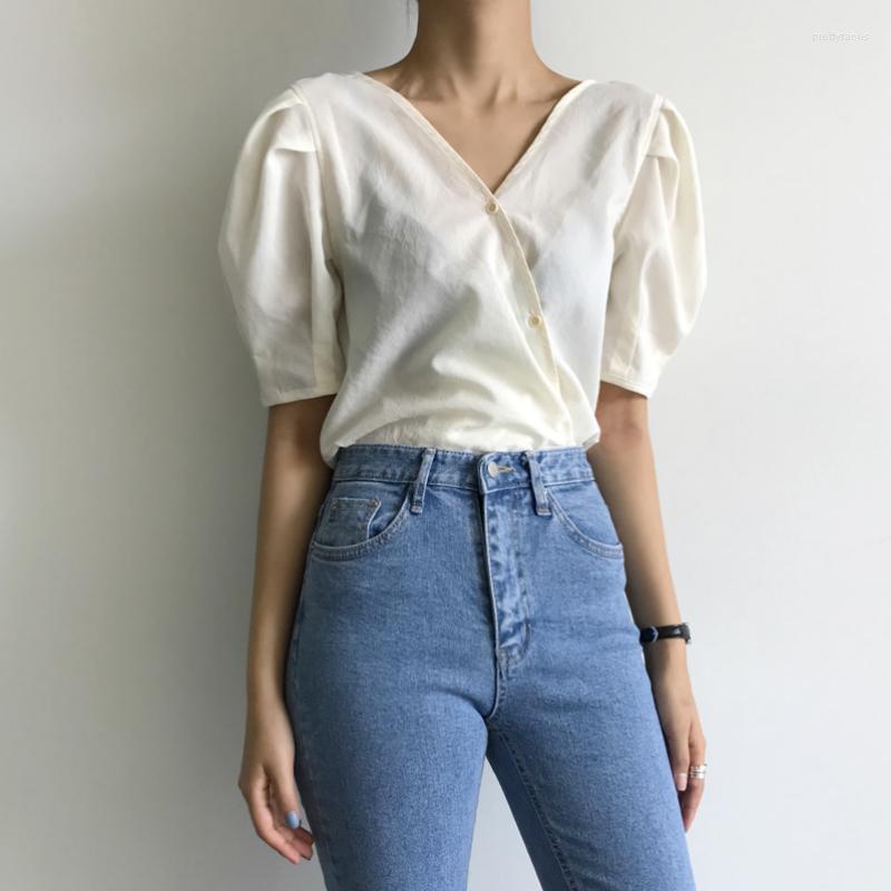 Women's Blouses 2022 Women Summer Vintage Cotton V Neck Blouse Puff Sleeve Inclined Single Breasted Shirt Solid Color Short Tops, Black
Women's Blouses 2022 Women Summer Vintage Cotton V Neck Blouse Puff Sleeve Inclined Single Breasted Shirt Solid Color Short Tops, Black