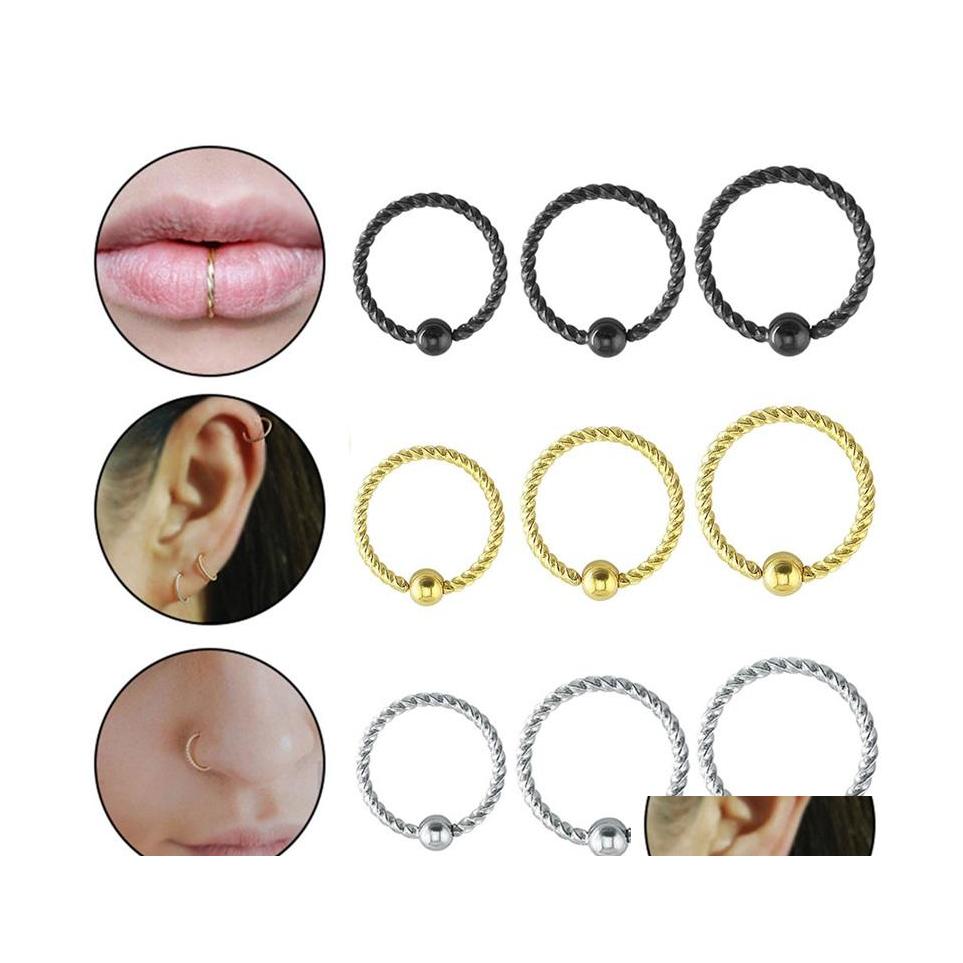Nose Rings Studs 1Pc 6/8/10Mm Stainless Steel Ball Threaded Nose Rings Mixed Color Body Clips Hoop For Women Men Cartilage Piercin Dhbc2
Nose Rings Studs 1Pc 6/8/10Mm Stainless Steel Ball Threaded Nose Rings Mixed Color Body Clips Hoop For Women Men Cartilage Piercin Dhbc2