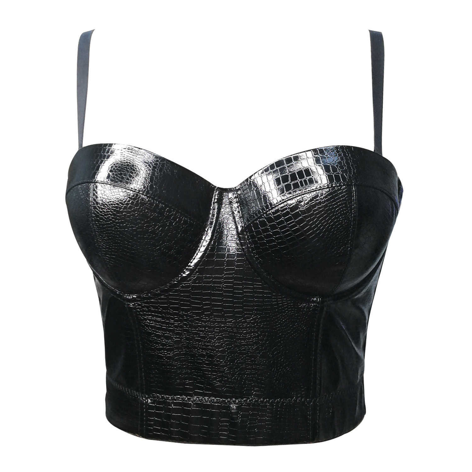fish skin sling for women wearing short stretch back DS nightclub sexy PU skin fish bone wrapped chest, Red 
fish skin sling for women wearing short stretch back DS nightclub sexy PU skin fish bone wrapped chest, Red