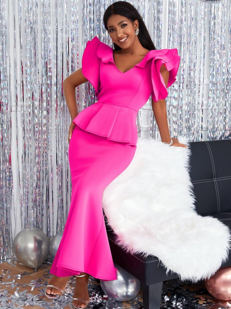Ethnic Clothing Red Party Long Dresses African Women Elegant Flying Sleeve Backless Peplum Trumpet Maxi Christmas Evening Gowns Africa Wear
Ethnic Clothing Red Party Long Dresses African Women Elegant Flying Sleeve Backless Peplum Trumpet Maxi Christmas Evening Gowns Africa Wear