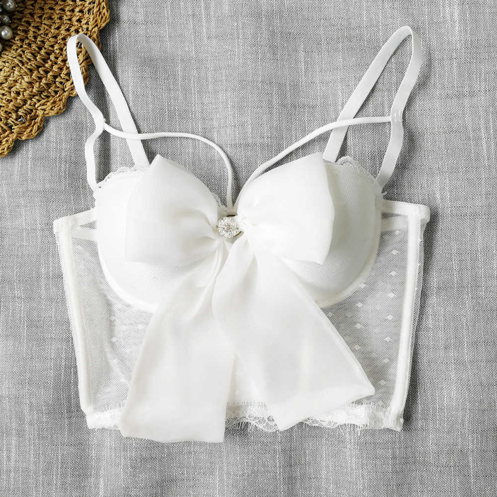 Bowknot Sling Sexy Perspectives Lace Super Fairy Back Bra Design Sense Popular Nightclub Top, White
Bowknot Sling Sexy Perspectives Lace Super Fairy Back Bra Design Sense Popular Nightclub Top, White