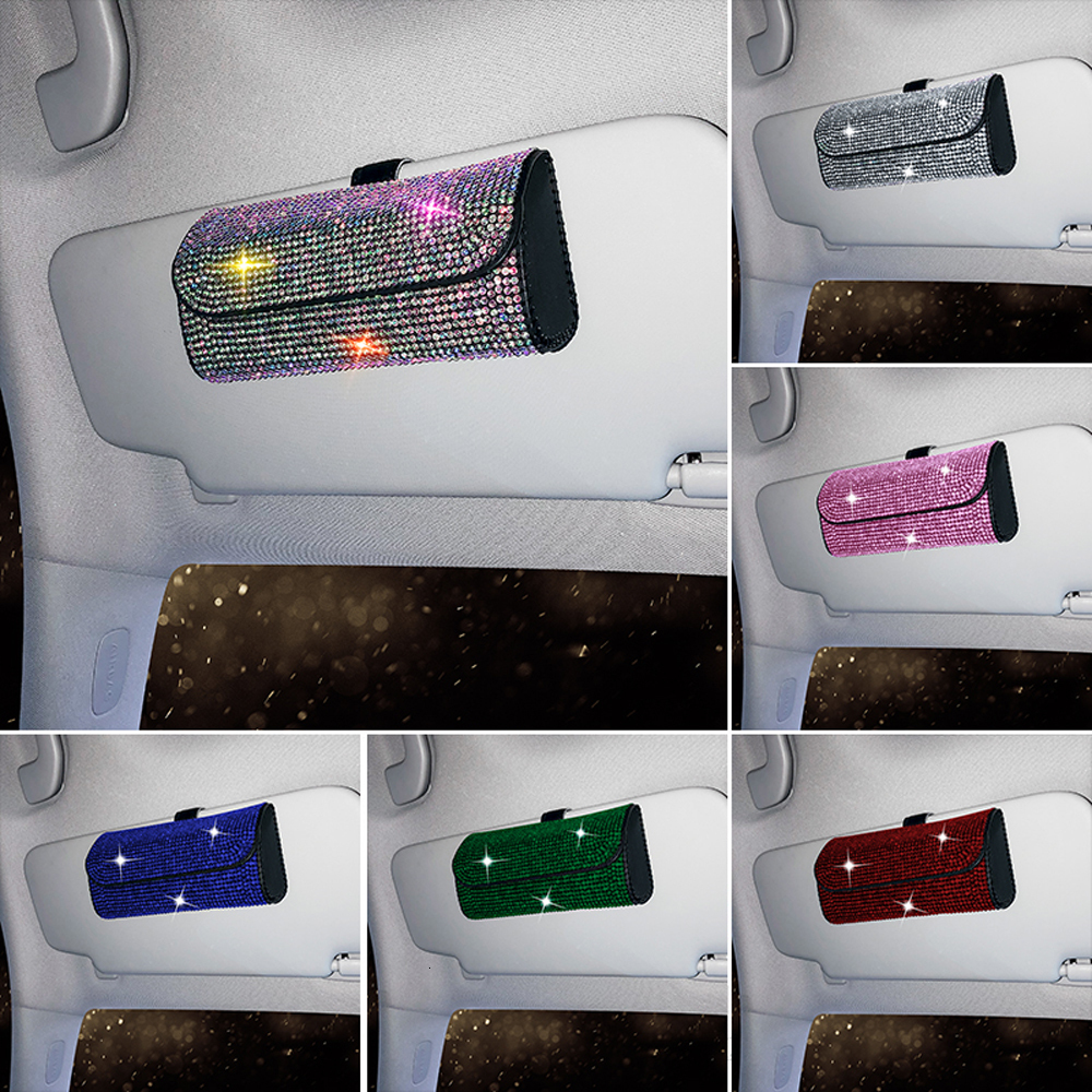 Sunglasses Cases Diamond Car Glasses Storage Box Holder Sun Visor Bling Assessoires Interior for Women 221207
Sunglasses Cases Diamond Car Glasses Storage Box Holder Sun Visor Bling Assessoires Interior for Women 221207