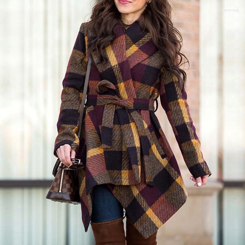 Women's Trench Coats Fashion Plaid Wool Coat Women's Irregular Scarf Collar Thick Warm Bandage Waist 2022 Casual Streetwear, White
Women's Trench Coats Fashion Plaid Wool Coat Women's Irregular Scarf Collar Thick Warm Bandage Waist 2022 Casual Streetwear, White