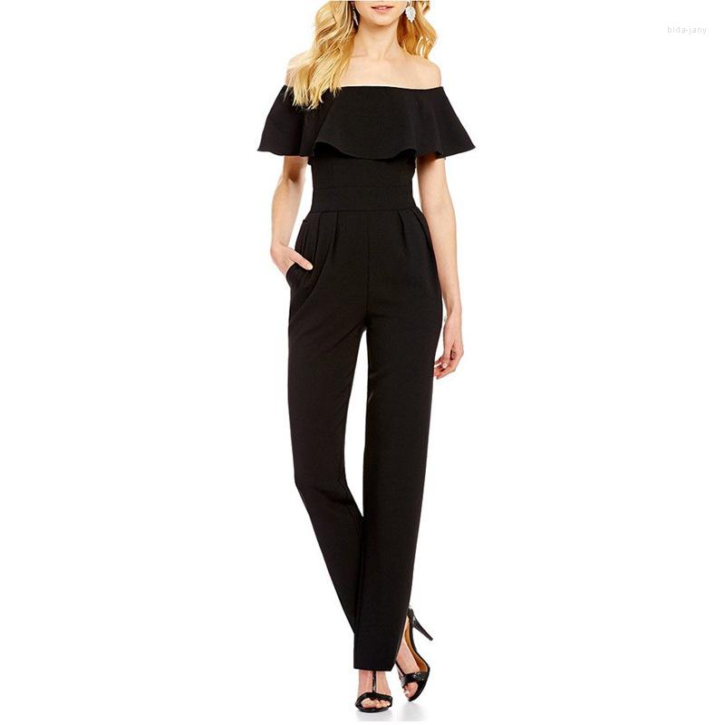 Women' Jumpsuits Women Jumpsuit Summer Off Shoulder Strapless Ruffled Chiffon Full Length Female Body For Elegant Overalls, Black
Women' Jumpsuits Women Jumpsuit Summer Off Shoulder Strapless Ruffled Chiffon Full Length Female Body For Elegant Overalls, Black