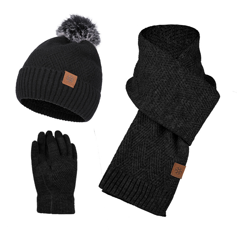thickened fashion knit hats for autumn and winter warmth hats scarves gloves threepiece sets
thickened fashion knit hats for autumn and winter warmth hats scarves gloves threepiece sets