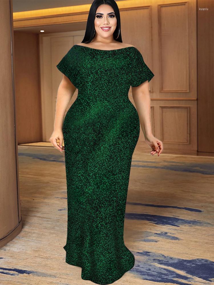 Plus Size Dresses Mermaid Dress Women Slash Neck Short Sleeve Robes Summer Fashion Elegant Vintage Oversize Party Maxi Vestido, Green
Plus Size Dresses Mermaid Dress Women Slash Neck Short Sleeve Robes Summer Fashion Elegant Vintage Oversize Party Maxi Vestido, Green