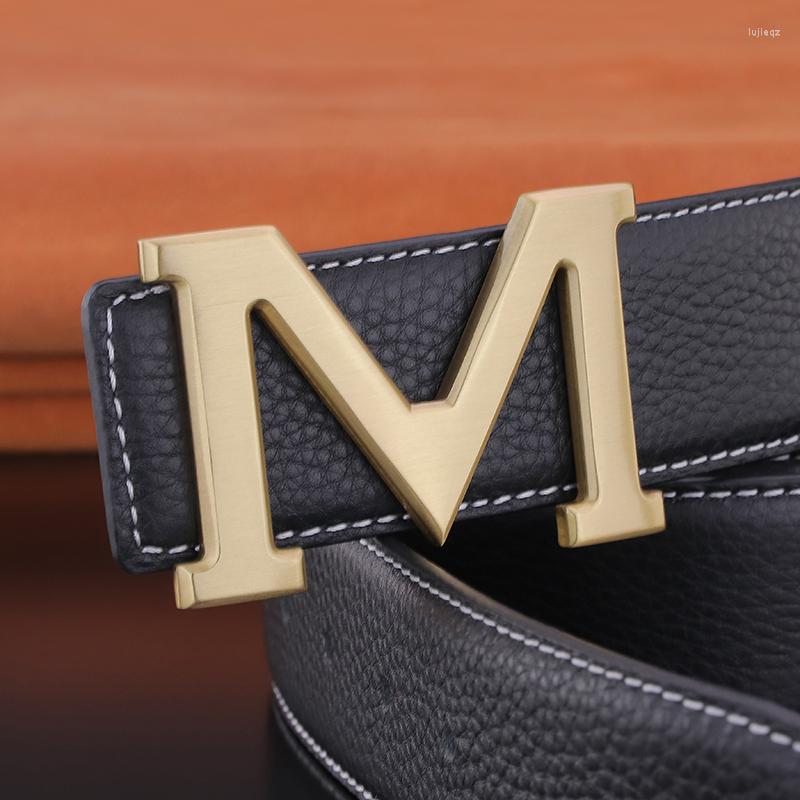 Belts Personality Men M Letter Copper Buckle Gold High Quality Belt Luxury Grain Leather 3.8cm Wide Cowskin, Black
Belts Personality Men M Letter Copper Buckle Gold High Quality Belt Luxury Grain Leather 3.8cm Wide Cowskin, Black
