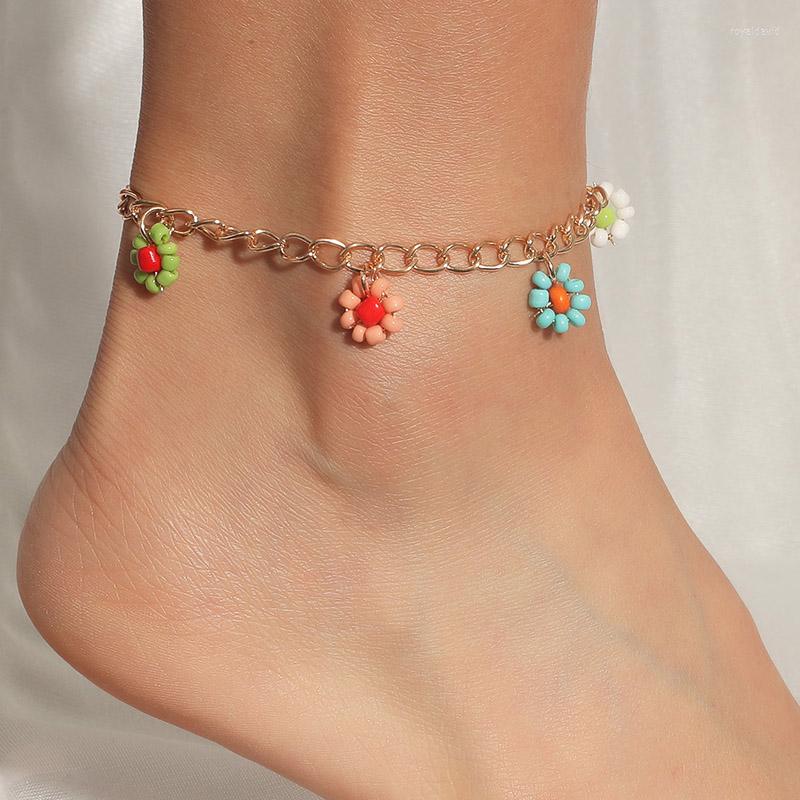 Anklets Fashion Bohemian Gold Color Metal Chain Multicolor Glass Beads Handmade Beaded Flower Pendants For Women Jewelry Gift
Anklets Fashion Bohemian Gold Color Metal Chain Multicolor Glass Beads Handmade Beaded Flower Pendants For Women Jewelry Gift