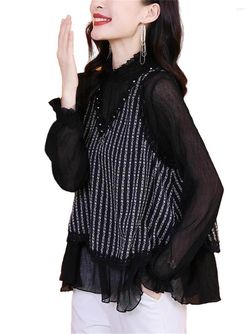 Women's Blouses 4XL Loose Women Spring Autumn Shirts Lady Fashion Casual Long Sleeve O-Neck Colla Unique Design Blusas Tops WY0706, Black
Women's Blouses 4XL Loose Women Spring Autumn Shirts Lady Fashion Casual Long Sleeve O-Neck Colla Unique Design Blusas Tops WY0706, Black