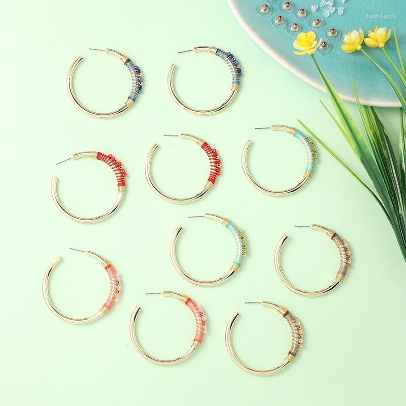 Hoop Earrings Fashion Jewelry Women's Gift High Quality C-ring Exaggerated Personality Hand Woven Crystal Stone Plated 18k Gold
Hoop Earrings Fashion Jewelry Women's Gift High Quality C-ring Exaggerated Personality Hand Woven Crystal Stone Plated 18k Gold