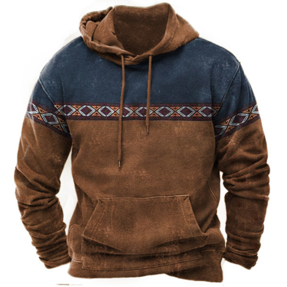 Mens Hoodies Sweatshirts Vintage Winter Clothing Loose Casual American Western Cowboy Costume Mans Sweatshirt Streetwear Oversized Hoodie 221207