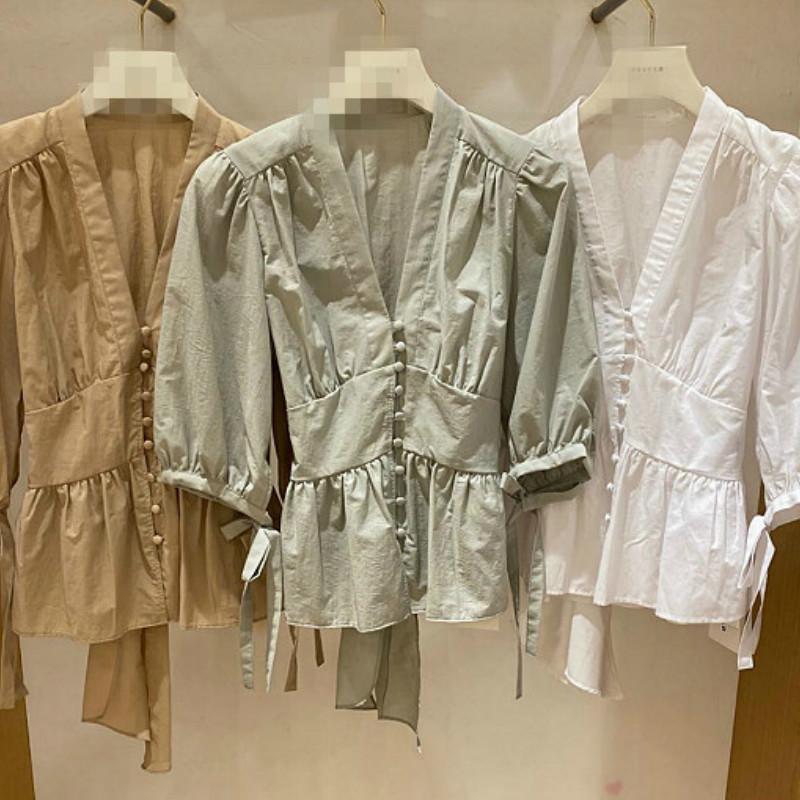 Women' Blouses & Shirts Kuzuwata Spring Summer Japan Style Women Fashion All-match V Neck Single Breasted Blouse Chic Back Drawstring Bow B, White
Women' Blouses & Shirts Kuzuwata Spring Summer Japan Style Women Fashion All-match V Neck Single Breasted Blouse Chic Back Drawstring Bow B, White