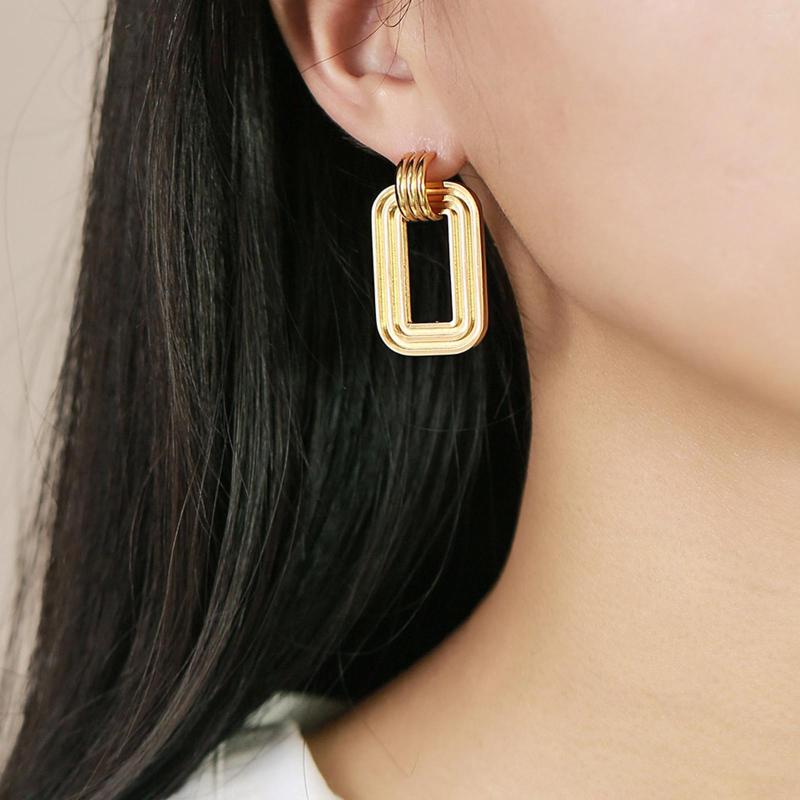 Hoop Earrings Stainless Steel Geometric Square Drop Dangle Gold Color Punk Big Earring For Women Minimalist Jewelry
Hoop Earrings Stainless Steel Geometric Square Drop Dangle Gold Color Punk Big Earring For Women Minimalist Jewelry