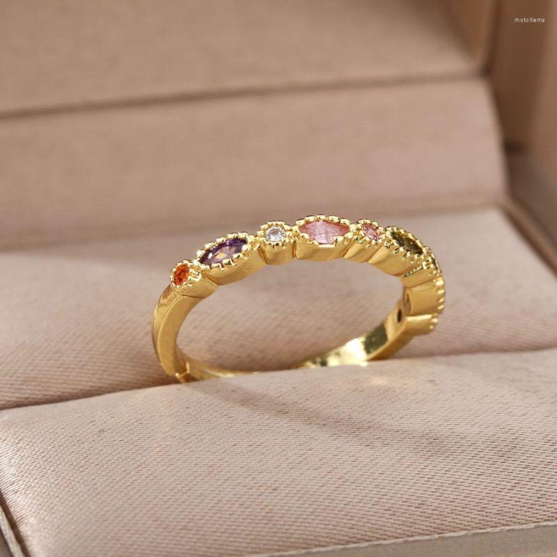 Wedding Rings Bohemia Colorful Round Oval Zircon Gold Color Open Finger Ring For Woman Sweet Jewelry Accessory Bijoux Femme 2022
Wedding Rings Bohemia Colorful Round Oval Zircon Gold Color Open Finger Ring For Woman Sweet Jewelry Accessory Bijoux Femme 2022