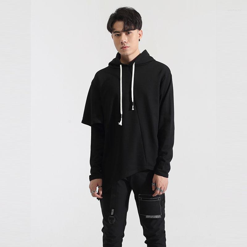 Men' Hoodies Personality Irregular Sleeve False Two Piece Stitching Cut Long Hoodie, Black
Men' Hoodies Personality Irregular Sleeve False Two Piece Stitching Cut Long Hoodie, Black