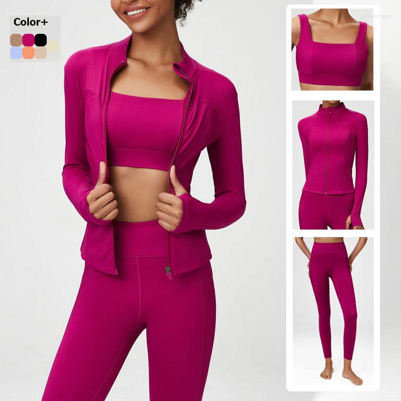 Active Sets 2/3 Pieces Fitness Yoga Set Women Solid Color Stretch Athletic Suit Sexy Bra Zipper Jacket High Waist Leggings Female Sportswear, A-red
Active Sets 2/3 Pieces Fitness Yoga Set Women Solid Color Stretch Athletic Suit Sexy Bra Zipper Jacket High Waist Leggings Female Sportswear, A-red