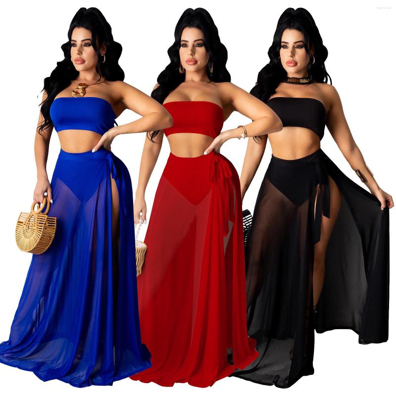 Work Dresses Zaggin 2022 Autumn Arrive Women Solid 3-Color 3-Piece Set Sexy Lady Strapless Sleeveless Top Shorts Mesh Long Skirt Swimsuit, Black
Work Dresses Zaggin 2022 Autumn Arrive Women Solid 3-Color 3-Piece Set Sexy Lady Strapless Sleeveless Top Shorts Mesh Long Skirt Swimsuit, Black