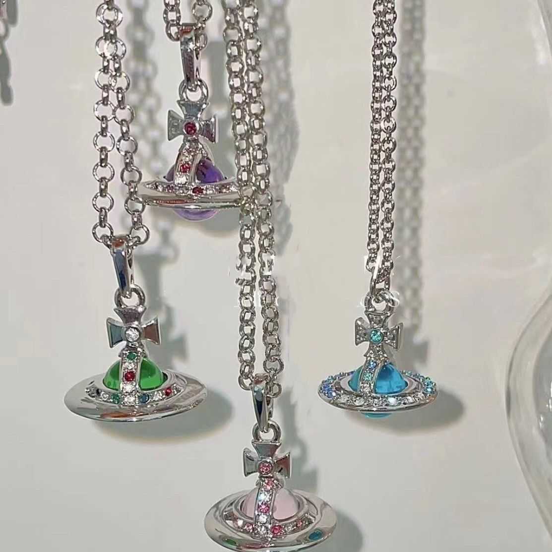 Designer viviana necklaces Western Empress Carved 10MM Transparent Bead Stereoscopic Saturn Necklace
Designer viviana necklaces Western Empress Carved 10MM Transparent Bead Stereoscopic Saturn Necklace