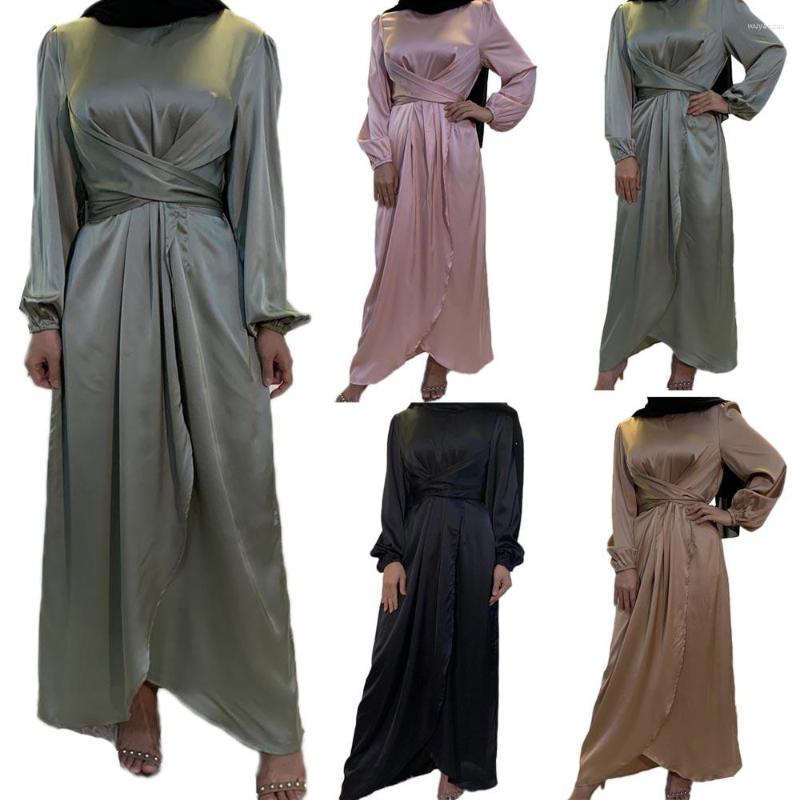 Ethnic Clothing Women Muslim Long Dress Satin Kaftan Bandage Maxi Robe Solid Arab Jilbab Abaya Ramadan Islamic Gown Sleeve Spring Fall
Ethnic Clothing Women Muslim Long Dress Satin Kaftan Bandage Maxi Robe Solid Arab Jilbab Abaya Ramadan Islamic Gown Sleeve Spring Fall