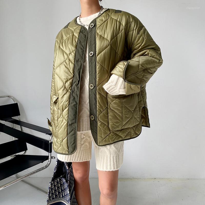 Women's Down Womens Green Bread Jackets Coat Diamond Lattice Single-breasted Fashion Warm Female Puffer Cotton Jacket Outwear Winter
Women's Down Womens Green Bread Jackets Coat Diamond Lattice Single-breasted Fashion Warm Female Puffer Cotton Jacket Outwear Winter