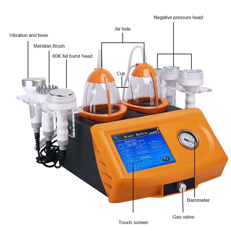 Professional Bum Lifting Breast Enlargement 80k Cavitation Therapy Vacuum Butt Cupping Machine / Vacuum Bust Enhancer Equipment