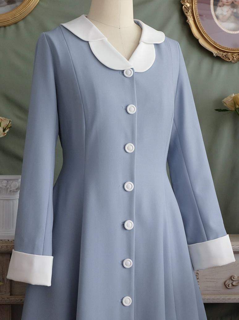 Casual Dresses Made To Order Spring Autumn Women Loose Plus Size 1980s Vintage Japan Style Sweet Elegant Color Block Blue
Casual Dresses Made To Order Spring Autumn Women Loose Plus Size 1980s Vintage Japan Style Sweet Elegant Color Block Blue