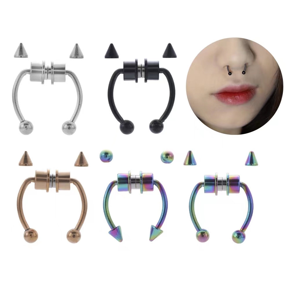 Fake Piercing Nose Ring jewelry Hoop Septum Non Clip Stainless Steel Magnet Fashion Punk
Fake Piercing Nose Ring jewelry Hoop Septum Non Clip Stainless Steel Magnet Fashion Punk