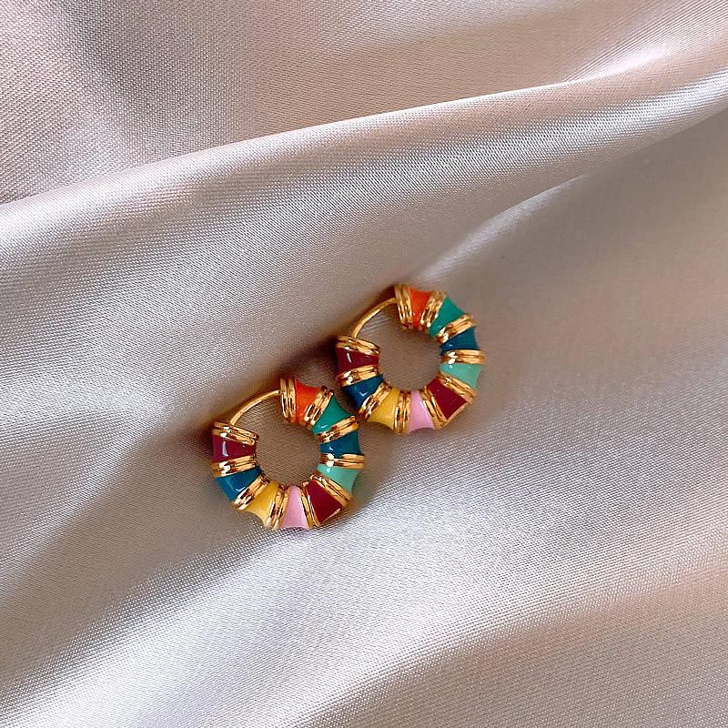Hoop Earrings Korean Design Fashion Jewelry 14K Gold Plating Color Enamel Drop Glazed Elegant Women's Daily Work Accessories
Hoop Earrings Korean Design Fashion Jewelry 14K Gold Plating Color Enamel Drop Glazed Elegant Women's Daily Work Accessories