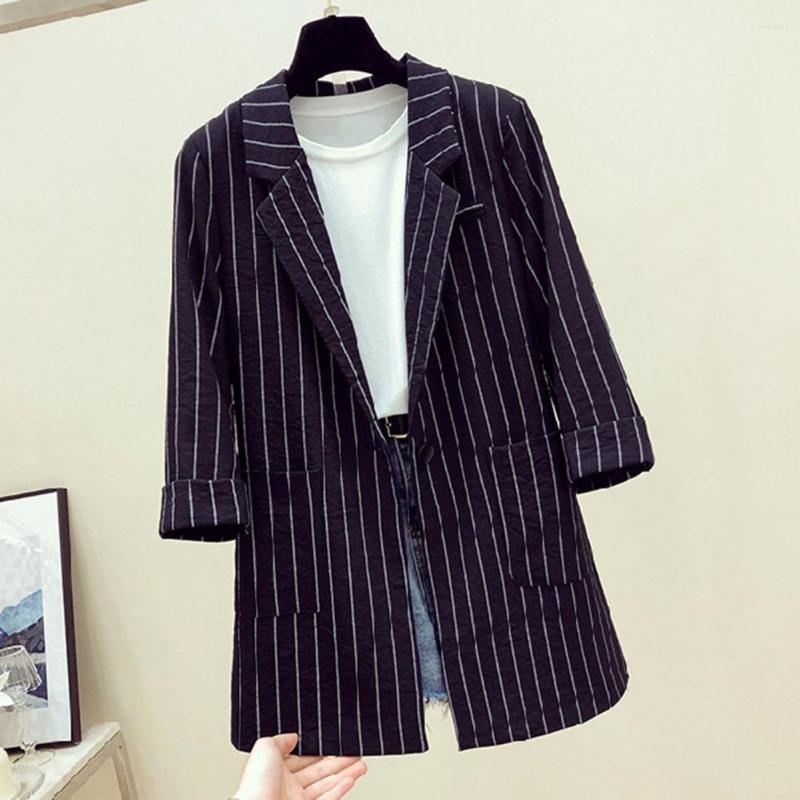 Women's Suits Women Blazer Striped Print Pocket Autumn Turn-down Collar Three Quarter Sleeve Outwear Loose Casual Suit Coat, Black
Women's Suits Women Blazer Striped Print Pocket Autumn Turn-down Collar Three Quarter Sleeve Outwear Loose Casual Suit Coat, Black