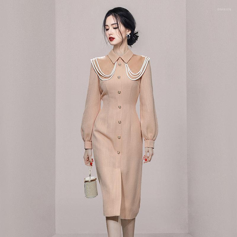 Casual Dresses Fashion Designer Pink Tweed Dress Autumn Winter Women Long Sleeve Pearls Button Vintage Woolen Midi, Picture shown
Casual Dresses Fashion Designer Pink Tweed Dress Autumn Winter Women Long Sleeve Pearls Button Vintage Woolen Midi, Picture shown