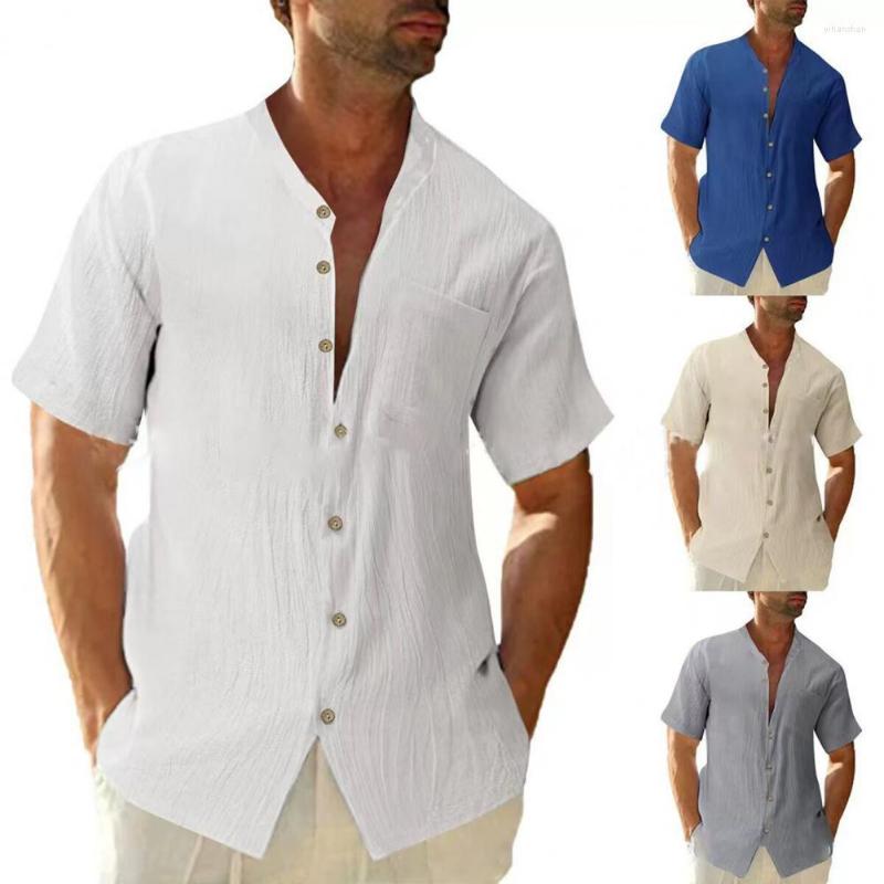 Men's Casual Shirts Harajuku Shirt Men Solid Summer Short Sleeve Cotton Linen Button Up Stand Blouses Camisa Masculina 2022, Blue
Men's Casual Shirts Harajuku Shirt Men Solid Summer Short Sleeve Cotton Linen Button Up Stand Blouses Camisa Masculina 2022, Blue