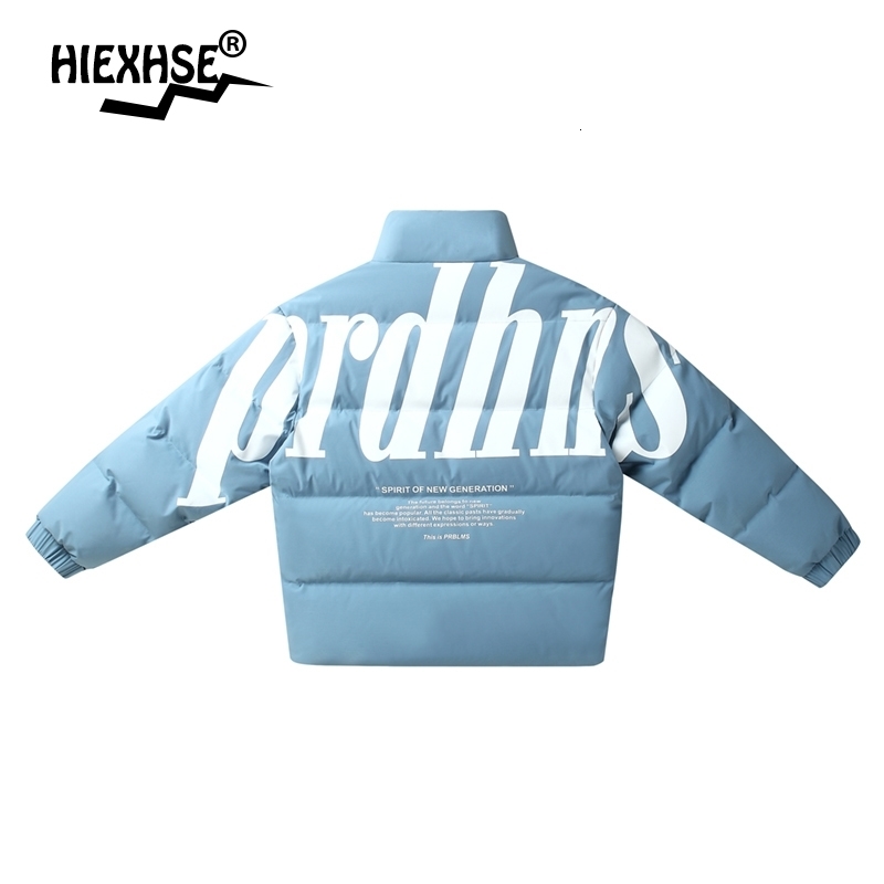 Mens Down Parkas Hiexse Brand Winter Printing Jacket White Duck Coat Warm Thick Hooded Male Casual Parka 221207, Black