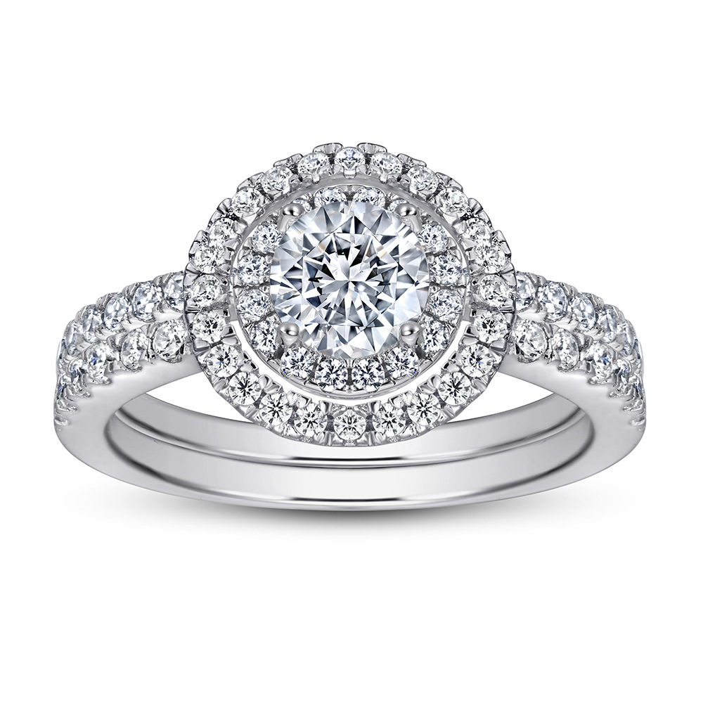 Wedding Accessories Pure Silver Engagement Rings 2PCS/Set Fadeless Couple Round Diamonds Birdal Ring Proposal Ring No Fading Ladies Jewelry TL-478
Wedding Accessories Pure Silver Engagement Rings 2PCS/Set Fadeless Couple Round Diamonds Birdal Ring Proposal Ring No Fading Ladies Jewelry TL-478