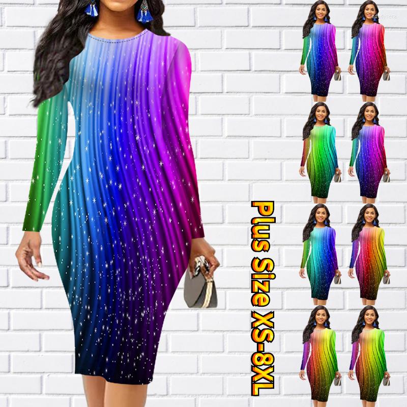 Casual Dresses 2022 Autumn Winter Women Sexy Rainbow Printing Slim Skirt Midi Trend Tight Round Neck Long Sleeve, Blue
Casual Dresses 2022 Autumn Winter Women Sexy Rainbow Printing Slim Skirt Midi Trend Tight Round Neck Long Sleeve, Blue