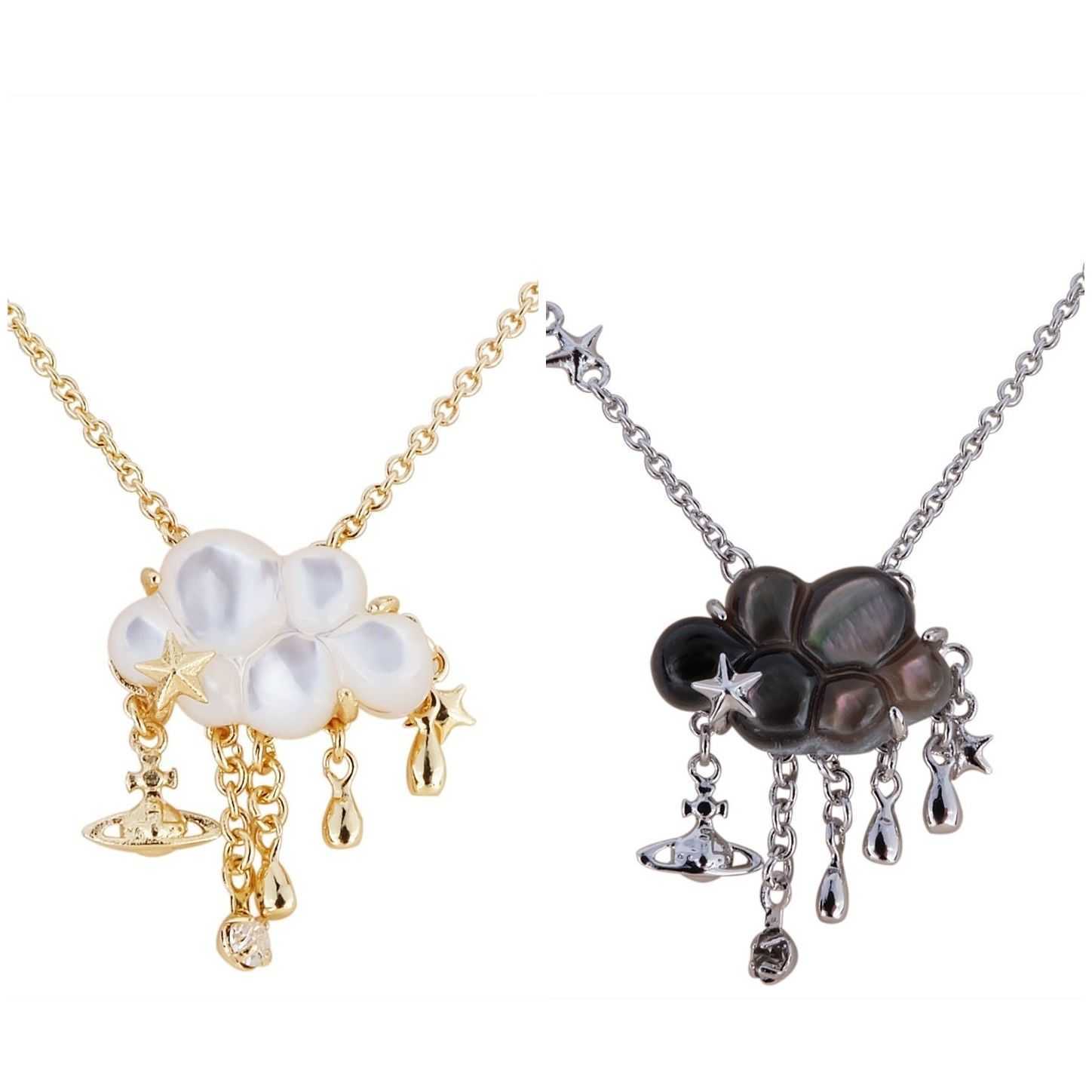 Designer viviana necklaces Empress day white clouds dark Fritillaria Saturn Necklace clavicular chain
Designer viviana necklaces Empress day white clouds dark Fritillaria Saturn Necklace clavicular chain