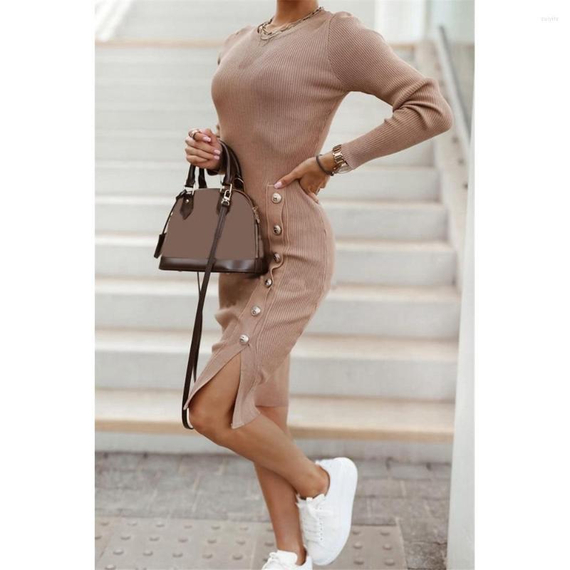 Casual Dresses 2022 Women' Autumn Knit Vestidos Winter Slim Straight Studded Hem Split O-neck Long Sleeve Office Lady Basic Midi Dress, Camel
Casual Dresses 2022 Women' Autumn Knit Vestidos Winter Slim Straight Studded Hem Split O-neck Long Sleeve Office Lady Basic Midi Dress, Camel