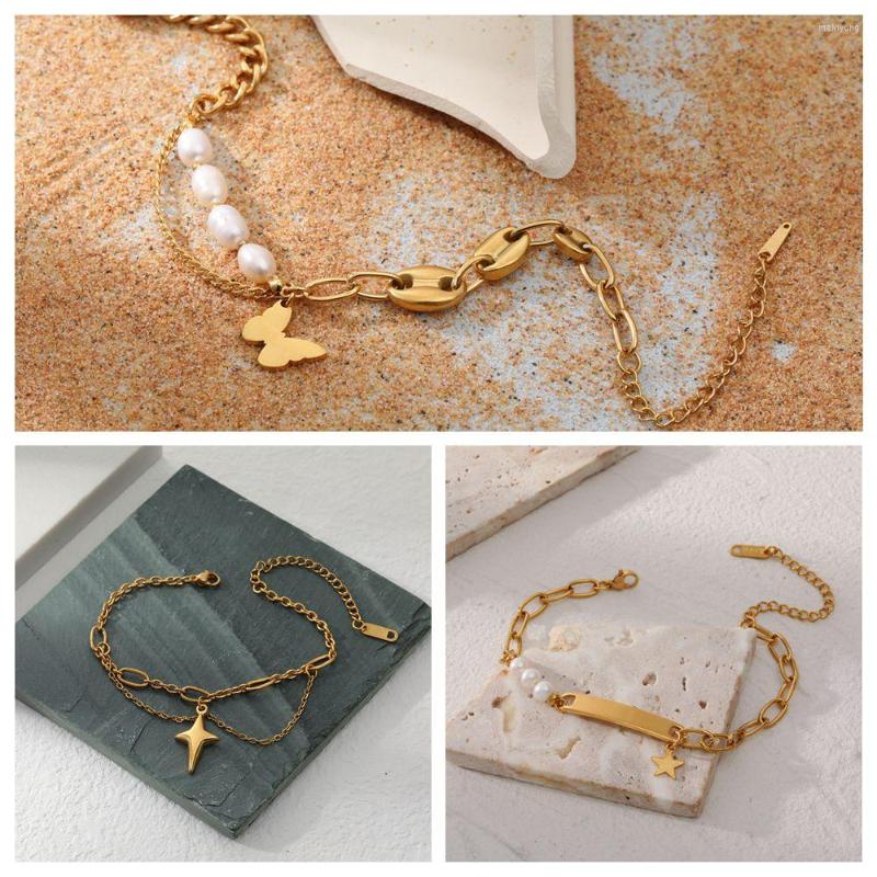 Link Bracelets Waterproof Butterfly Stars Charm Bracelet Natural Pearl Stainless Steel Chain Non Tarnish 2022 Jewelry Accessories
Link Bracelets Waterproof Butterfly Stars Charm Bracelet Natural Pearl Stainless Steel Chain Non Tarnish 2022 Jewelry Accessories