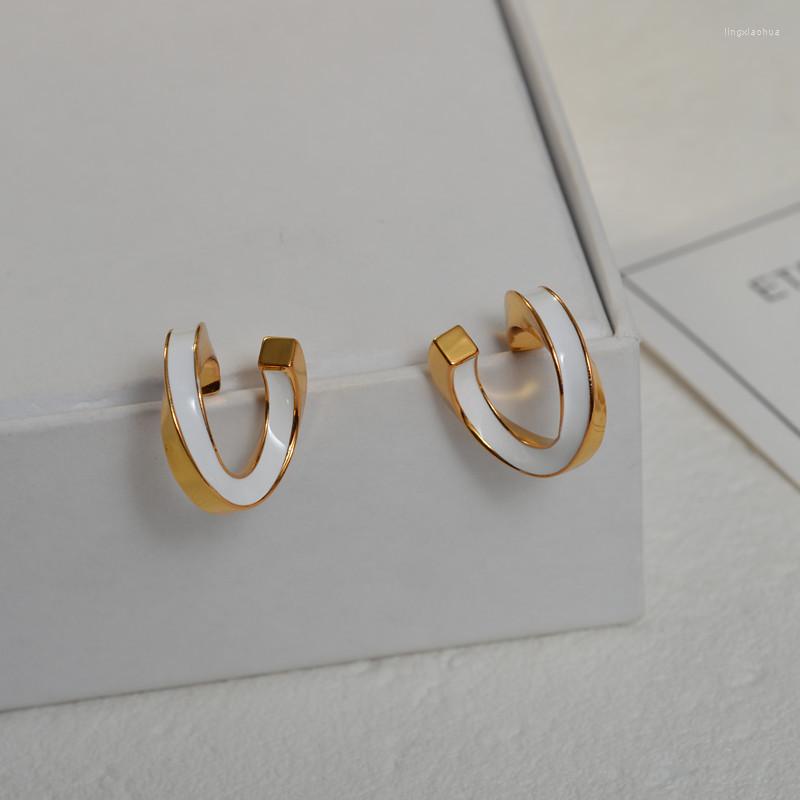 Hoop Earrings White Enamel Spiral For Women Dainty Luxury Designer Jewelry Elegant Items
Hoop Earrings White Enamel Spiral For Women Dainty Luxury Designer Jewelry Elegant Items