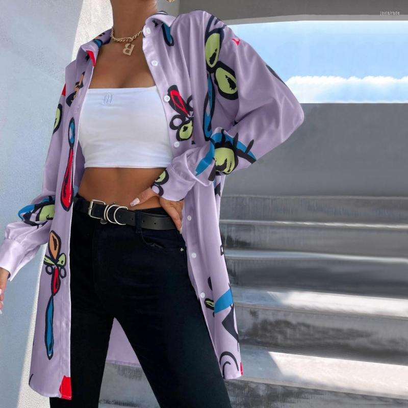 Women' Blouses Classic Work Shirt Lapel Lightweight Anti-Fade Colorful Eyes Mouths Pattern Long, White
Women' Blouses Classic Work Shirt Lapel Lightweight Anti-Fade Colorful Eyes Mouths Pattern Long, White