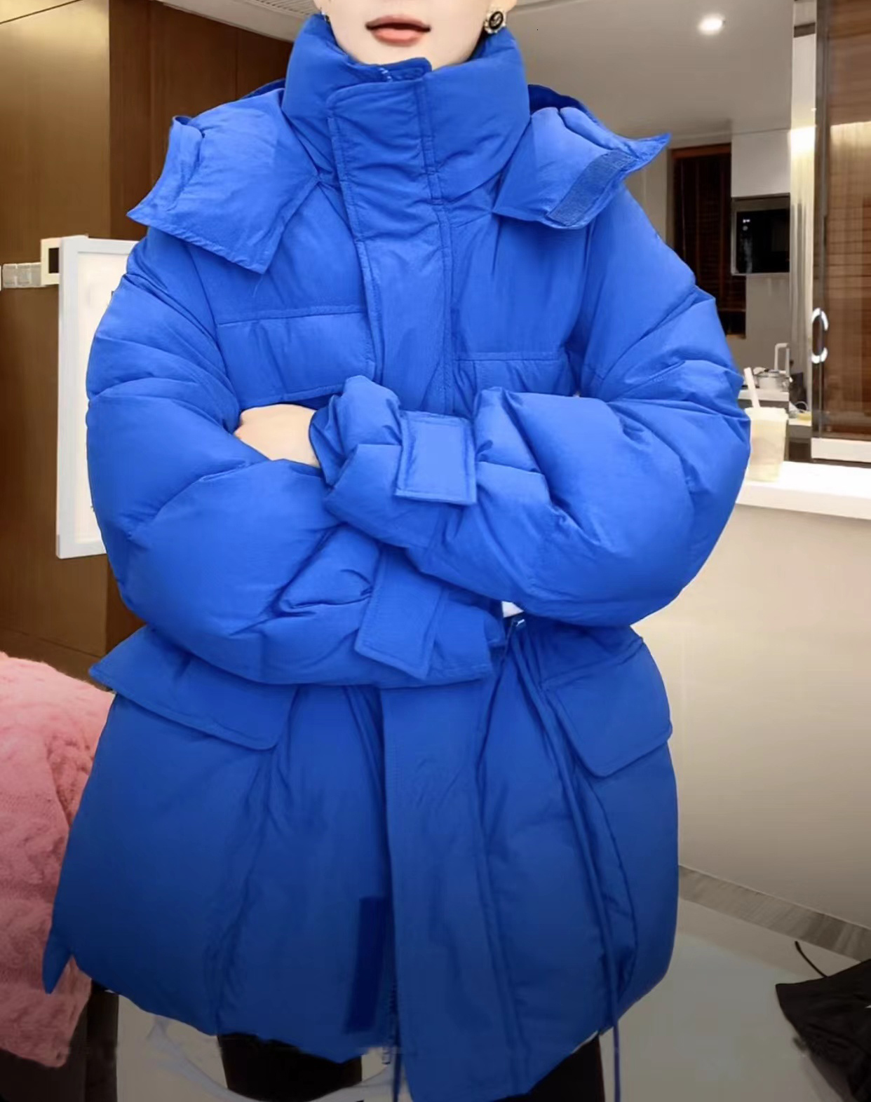 Women's Down Parkas Women Loose Blue CottonPadded Hooded Jackets Autumn Winter Thicken Warm Casual Coats Outerwear K502c 221207, Black
Women's Down Parkas Women Loose Blue CottonPadded Hooded Jackets Autumn Winter Thicken Warm Casual Coats Outerwear K502c 221207, Black