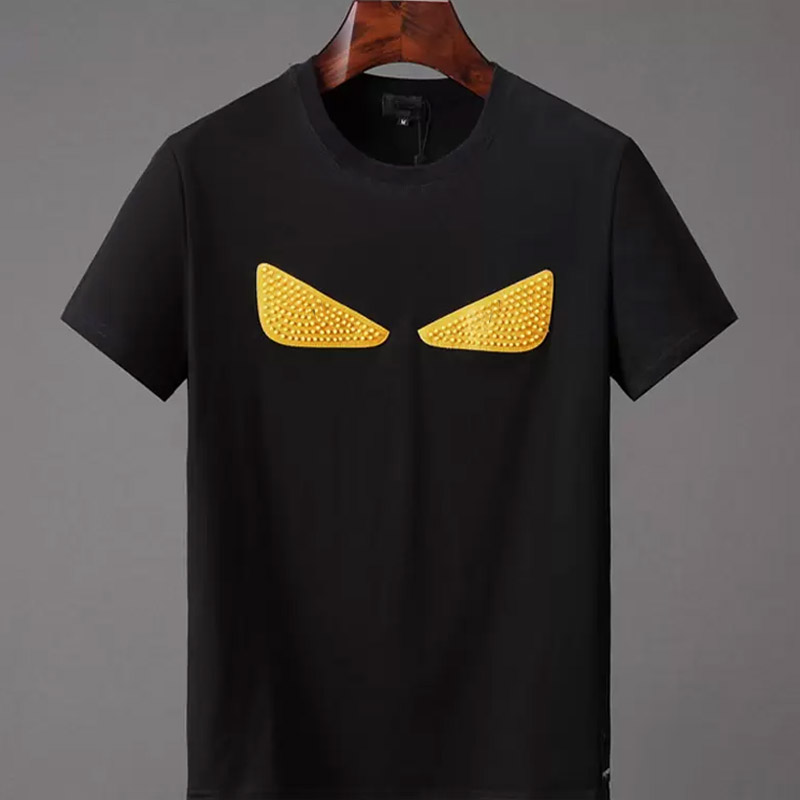 Designer Men's T Shirts Pure Cotton Short Sleeve Monster Yellow Eyes Pattern High Street Women Couples Loose Casual T-shirt Tops Tees, Black
Designer Men's T Shirts Pure Cotton Short Sleeve Monster Yellow Eyes Pattern High Street Women Couples Loose Casual T-shirt Tops Tees, Black